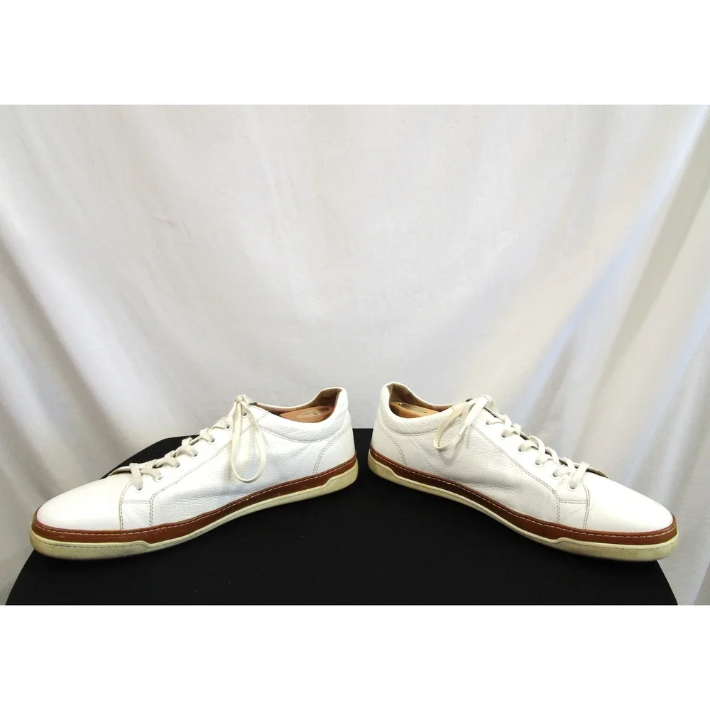 Allen Edmonds Porter Derby Low Top White Leather Sneaker Men Sz 14 D